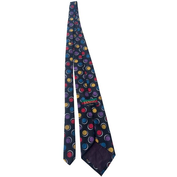 TANGO by Max Raab Men's Dress Shirt Tie Dots Print 100% Microfiber (Made In USA) - Picture 1 of 6